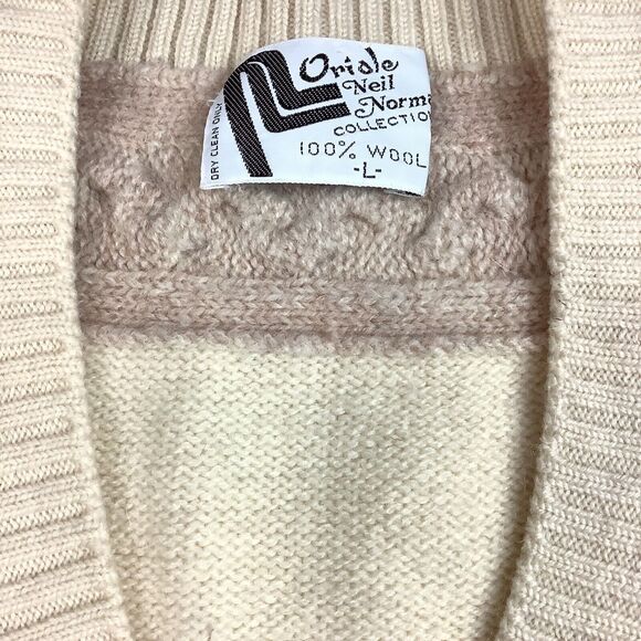 Neil Norman Collection Ivory Yellow Cream V-Neck Sweater Women's  M - L Wool - Picture 5 of 10